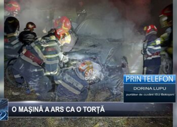 O mașină a ars ca o torță  8 octombrie 2024 TELE`M Botoșani