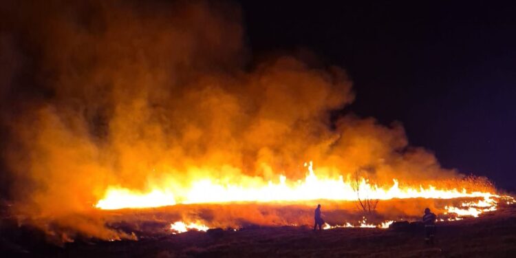 Șapte incendii în 24 de ore: Pompierii au intervenit în mai multe localități pentru a limita pagubele