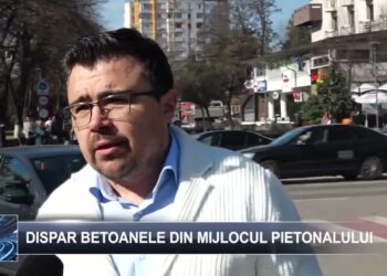 Dispar betoanele din mijlocul pietonalului  7 martie 2025 TELE`M Botoșani