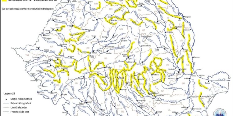 Cod Galben de inundații în județul Botoșani – autoritățile sunt în alertă