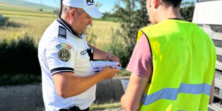 Razie de proporții pe șosele! Un șofer de marfă din Ialomița prins în offside – amendă uriașă și camion blocat 9 ore! FOTO&VIDEO