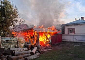 Incendiu devastator în Lișna: Două anexe distruse, sute de kilograme de miere și cereale făcute scrum
