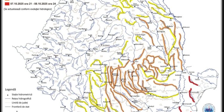 COD GALBEN pe râul Jijia! Hidrologii avertizează: risc major de inundații în următoarele ore!