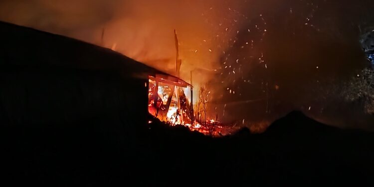 Incendiu devastator în Icușeni Vale! Flăcări uriașe au mistuit o gospodărie peste noapte!