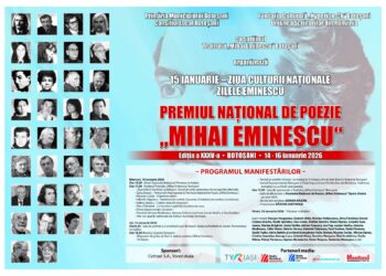 Botoșaniul, capitala poeziei! Eminescu „Opera OMNIA” adună elitele literaturii și transformă orașul într-o scenă națională