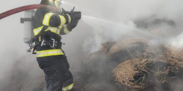 Adăpost de animale cuprins de flăcări în urma unui scurtcircuit, la Liveni