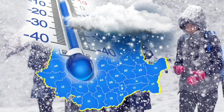 Viscol, polei și ger de -12 grade în toată țara. ANM anunță ninsori și vânt puternic până duminică